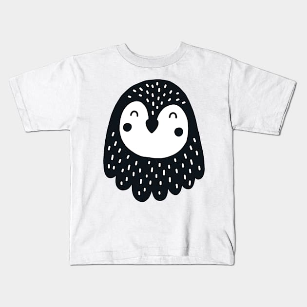 Owl - Scandinavian Style Kids T-Shirt by zaputu